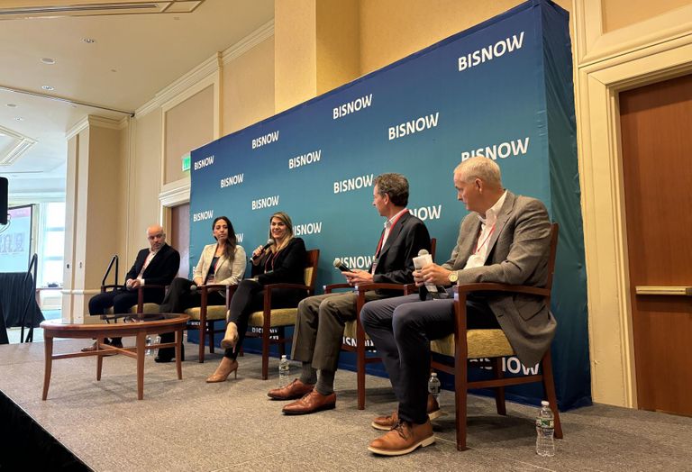 Greystar's Matt DeNoble, Solomon Cordwell Buenz' Kristen O'Gorman, Hobbs Brook's Kerry Hawkins, Leggat McCall's Rob Dickey and Cushman & Wakefield's Duncan Gratton.