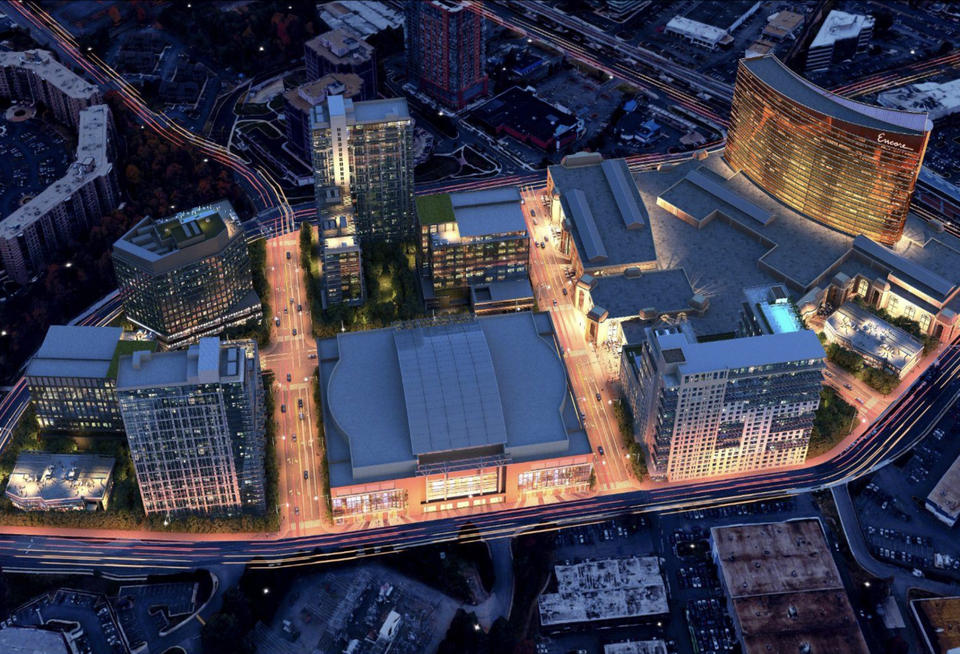 A rendering of Comstock's vision for a casino-anchored development in Tysons that has been circulated to Virginia lawmakers.