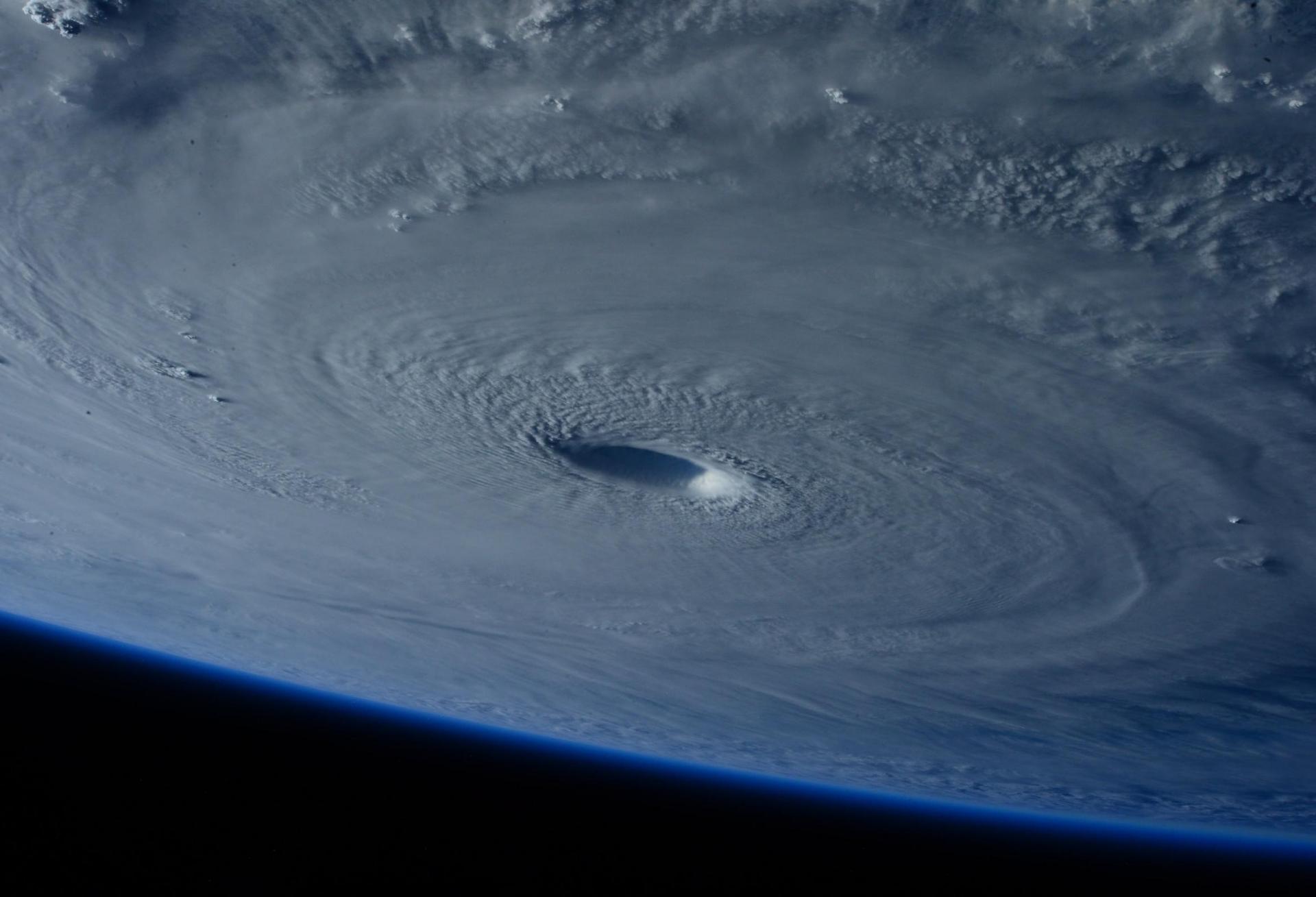 The view of a hurricane, taken from space.