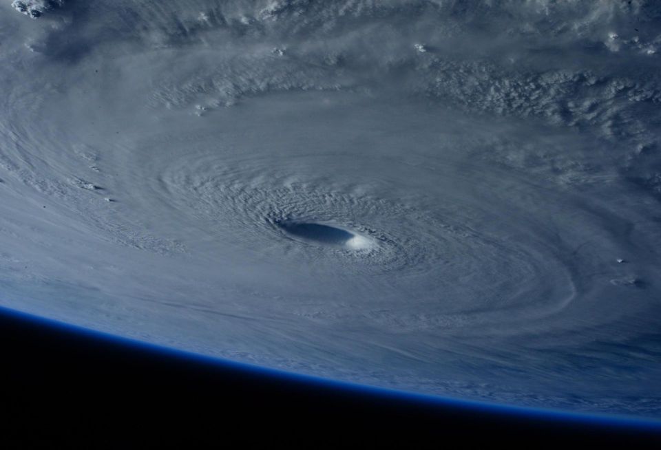 The view of a hurricane, taken from space.