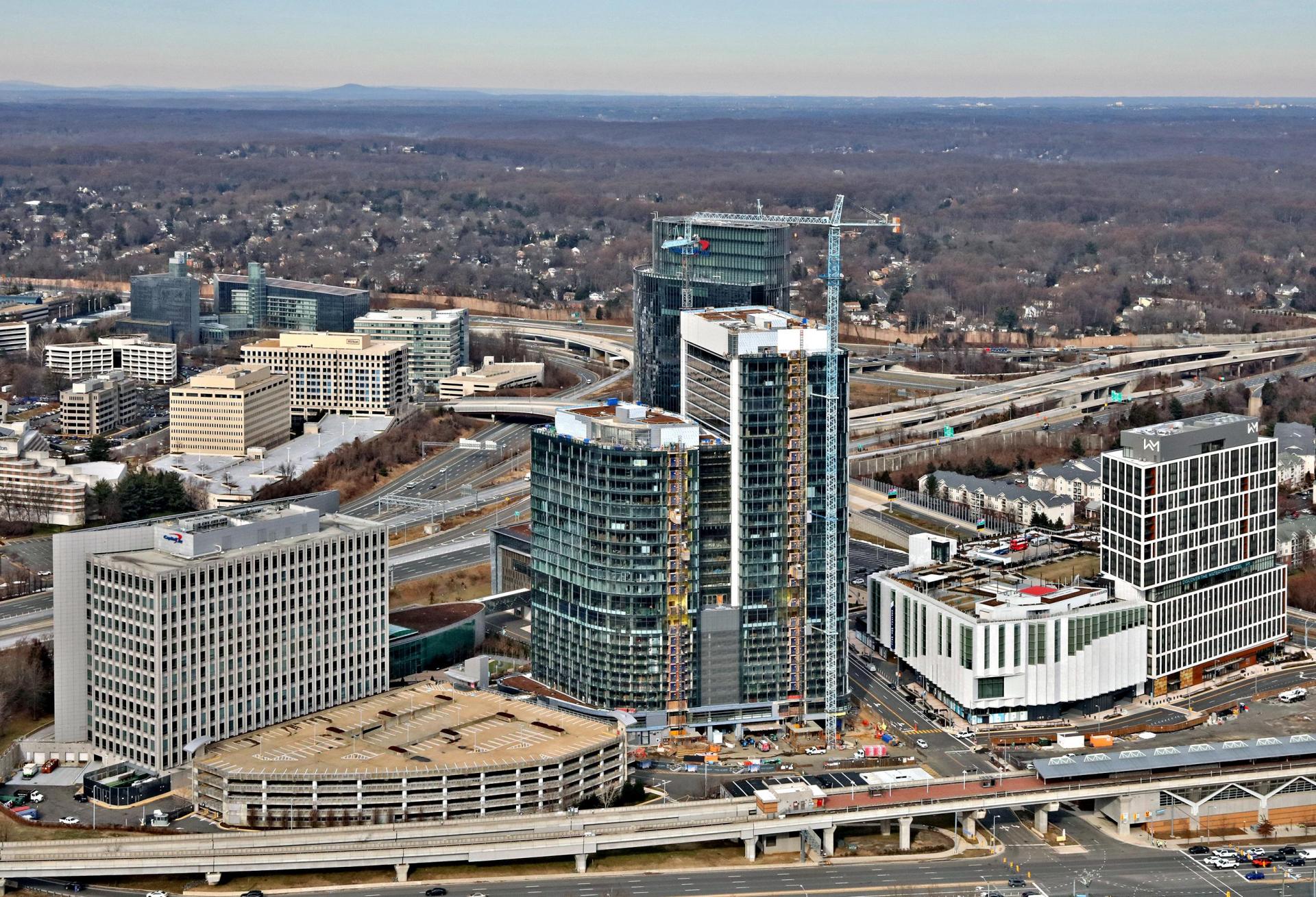 Construction on Capital One Center in Tysons