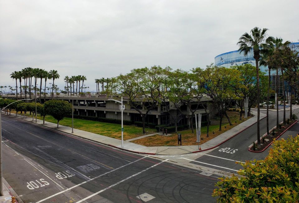 A side view of the elephant lot in Long Beach