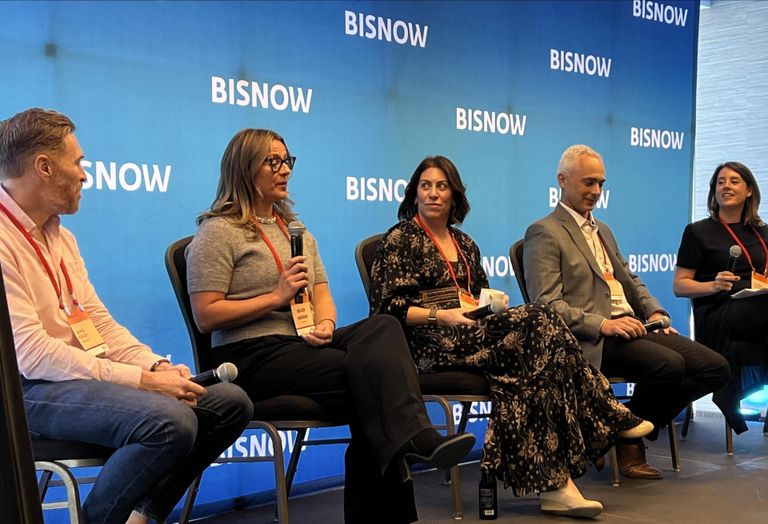 Moderna's Jamie Kinch, HarbourVest Partners' Colleen Anderson, Whoop's Melisa Millman and Liberty Mutual Insurance's Joseph Amante.