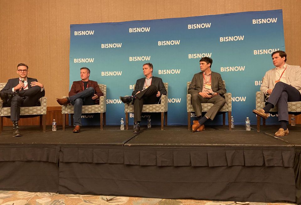 Brightcore Energy's Cameron Best, Procopio Co.'s Bryan Vitale, CBT Architects' Jim Burke, Parity's James Hannah and WinnCos' Drew Colbert.