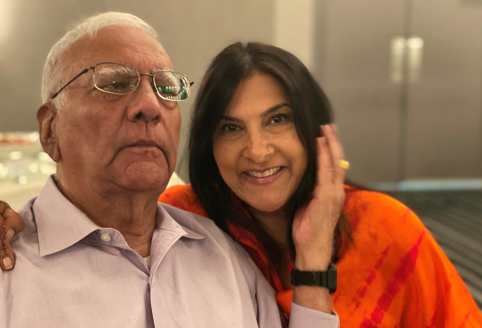 JLL Managing Director Simmi Jaggi and her father.
