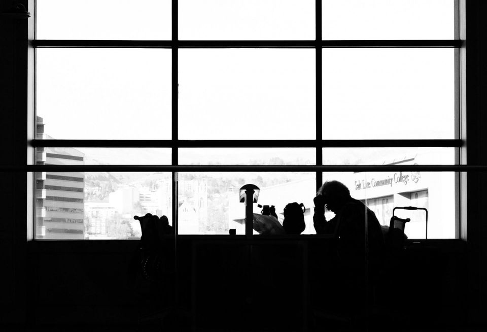 Concerned man shadowy bank finance figure