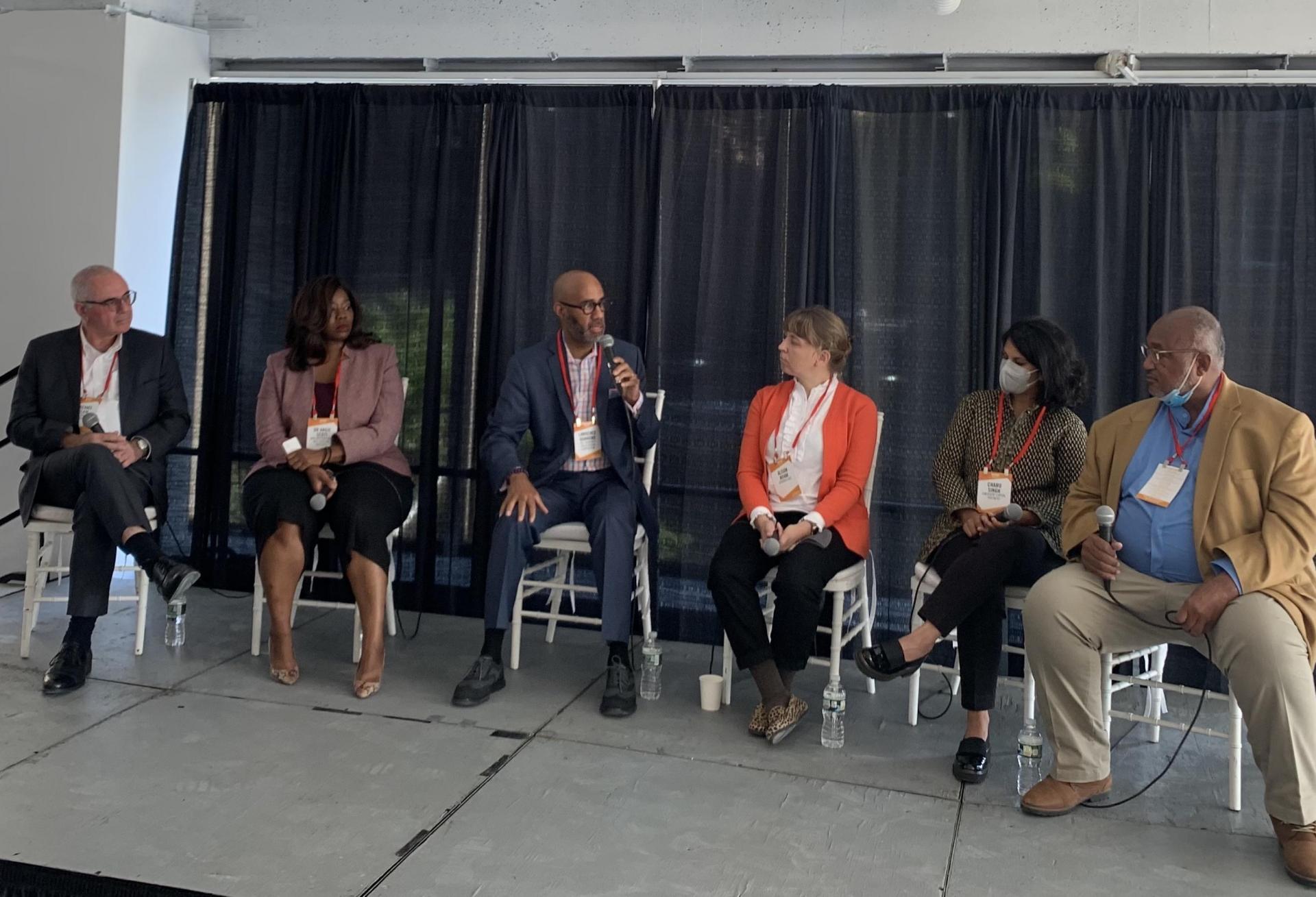 Windels Marx Lane & Mittendorf Michael Clain, WELL Building Institute's Angie Scott, The Community Preservation Corporation's Lawrence Hammond, Sidewalk Labs' Alison Novak, Emergent Capital Partners Charu Singh and Direct Invest Development's Carlton Brown 