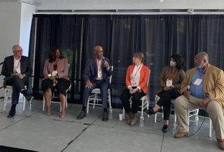 Windels Marx Lane & Mittendorf Michael Clain, WELL Building Institute's Angie Scott, The Community Preservation Corporation's Lawrence Hammond, Sidewalk Labs' Alison Novak, Emergent Capital Partners Charu Singh and Direct Invest Development's Carlton Brown 