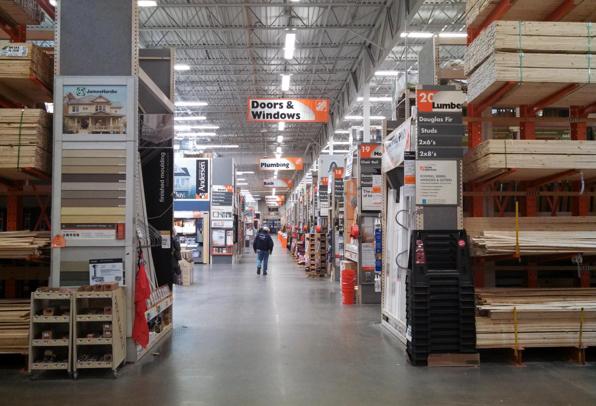 The Home Depot has trimmed its logistics network as shopping for residential building materials has slumped.