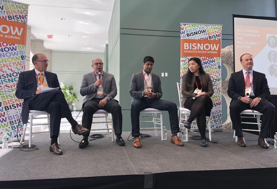 CBRE's Jeff Dunne, Mill Creek Residential Trust's Russell Tepper, Eagle Rock Advisors' Rishi Gupta, Common's Yvonne Ding and CBRE's Gene Pride