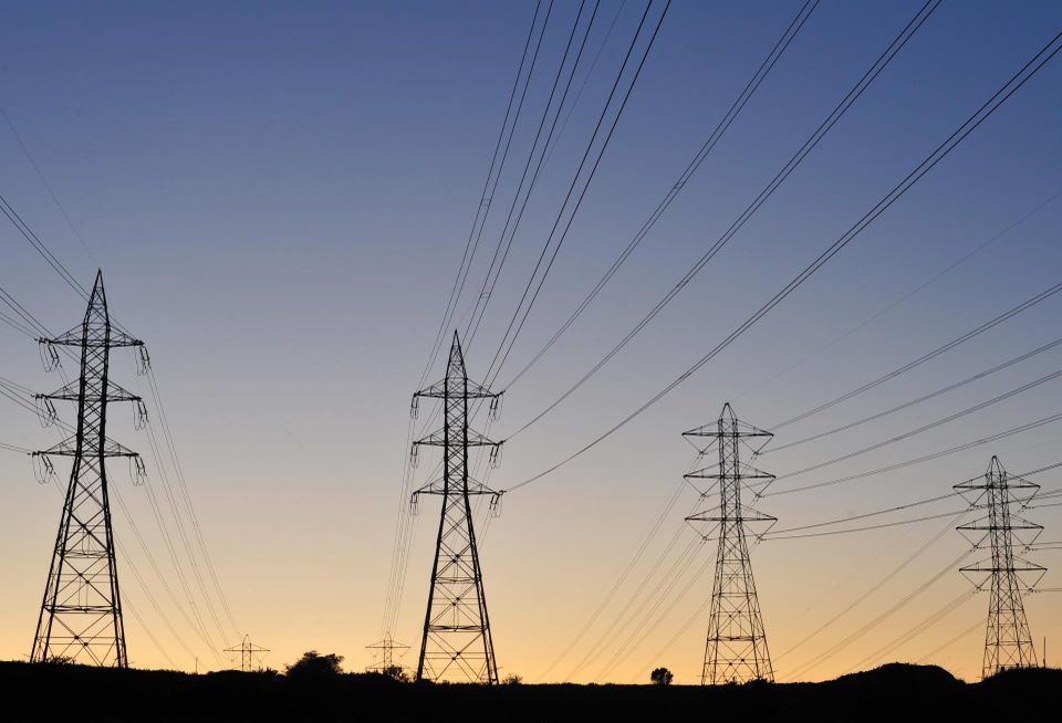 Power lines in California