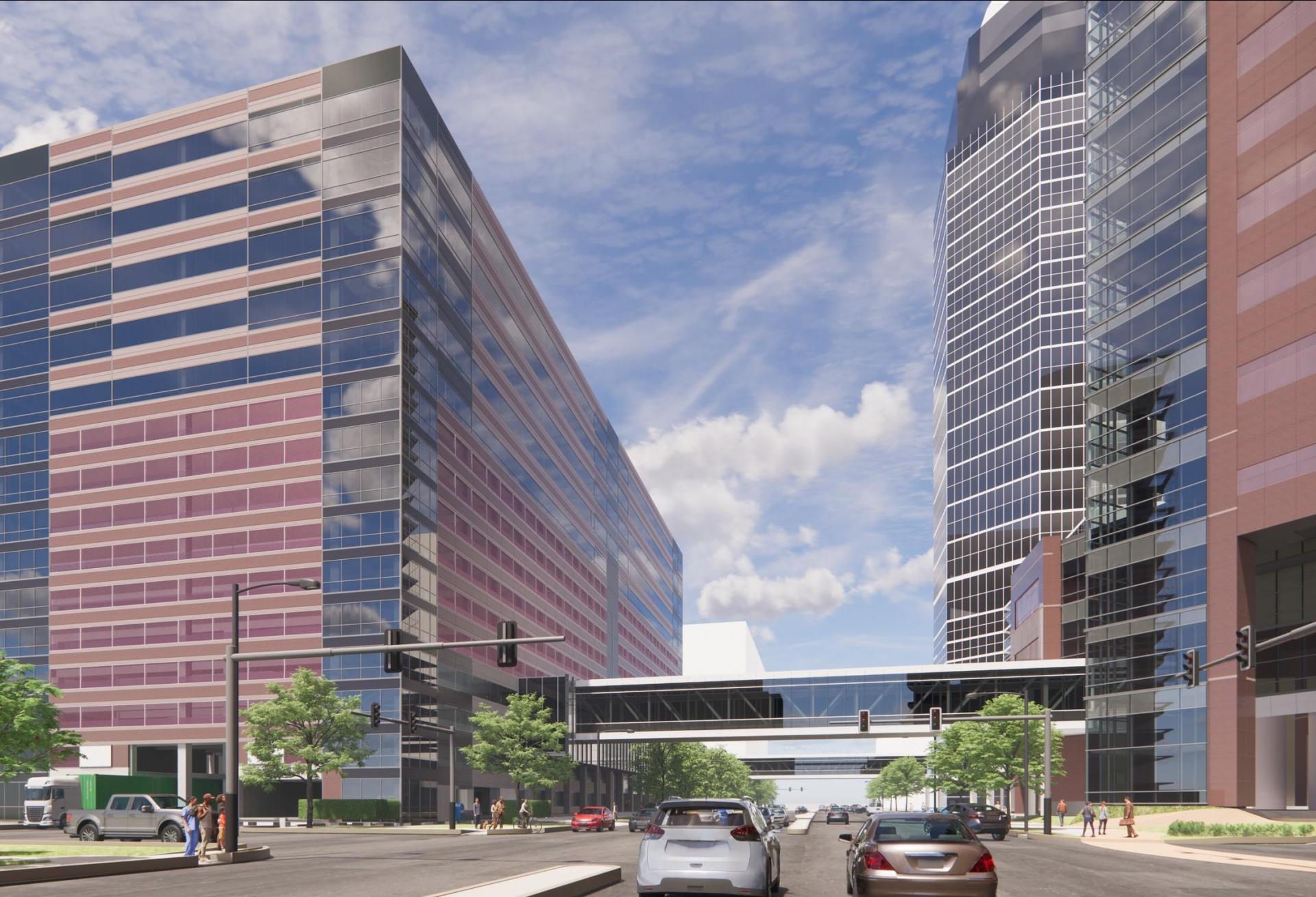 A rendering of the expansion of Texas Children’s Pavilion for Women in the Texas Medical Center.