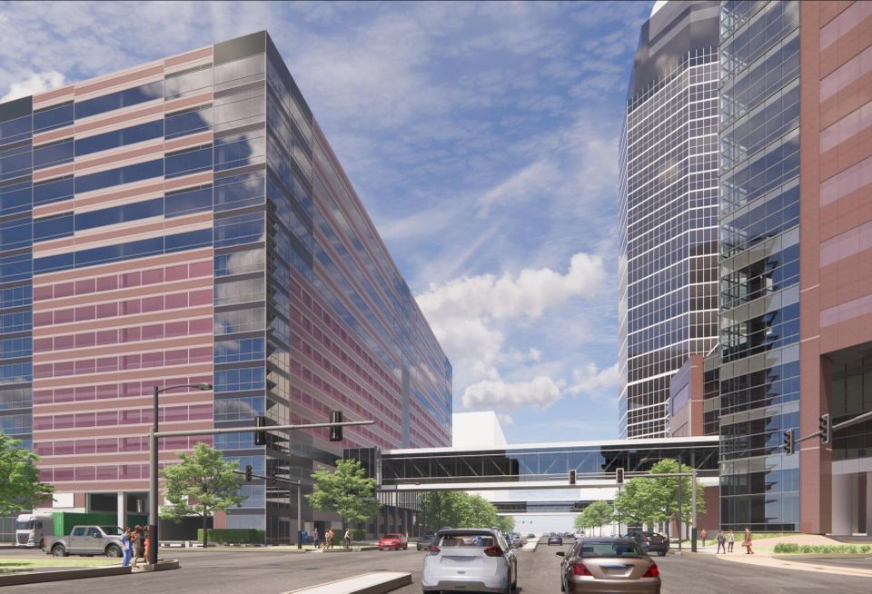 A rendering of the expansion of Texas Children’s Pavilion for Women in the Texas Medical Center.