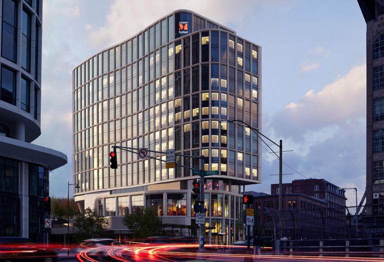 A rendering of the new CitizenM hotel at Samuel & Associates’ Lyrick development. 
