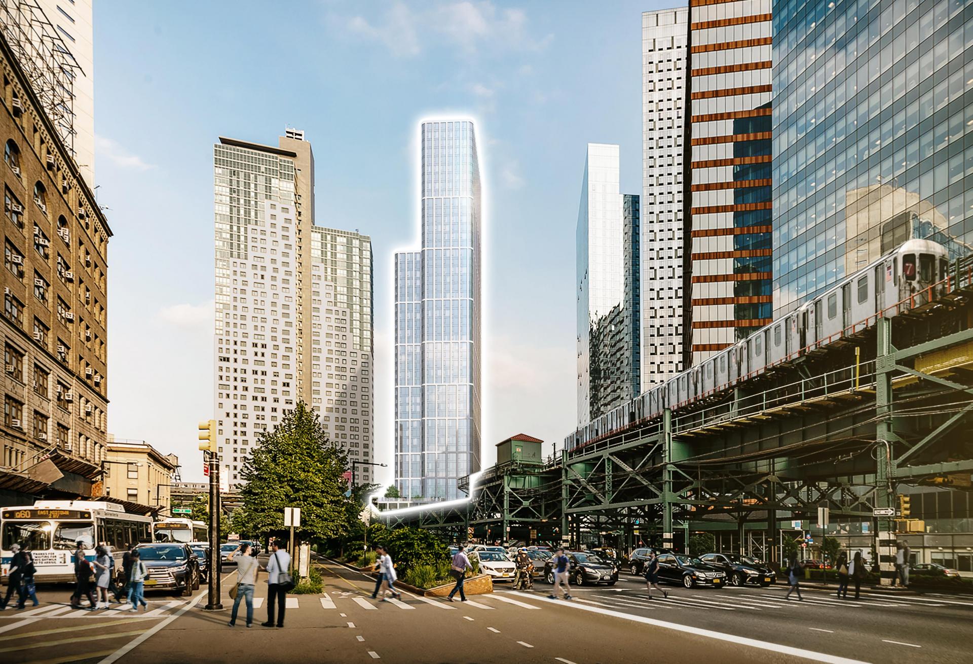 A rendering of what a building constructed on the QPX site could look like.