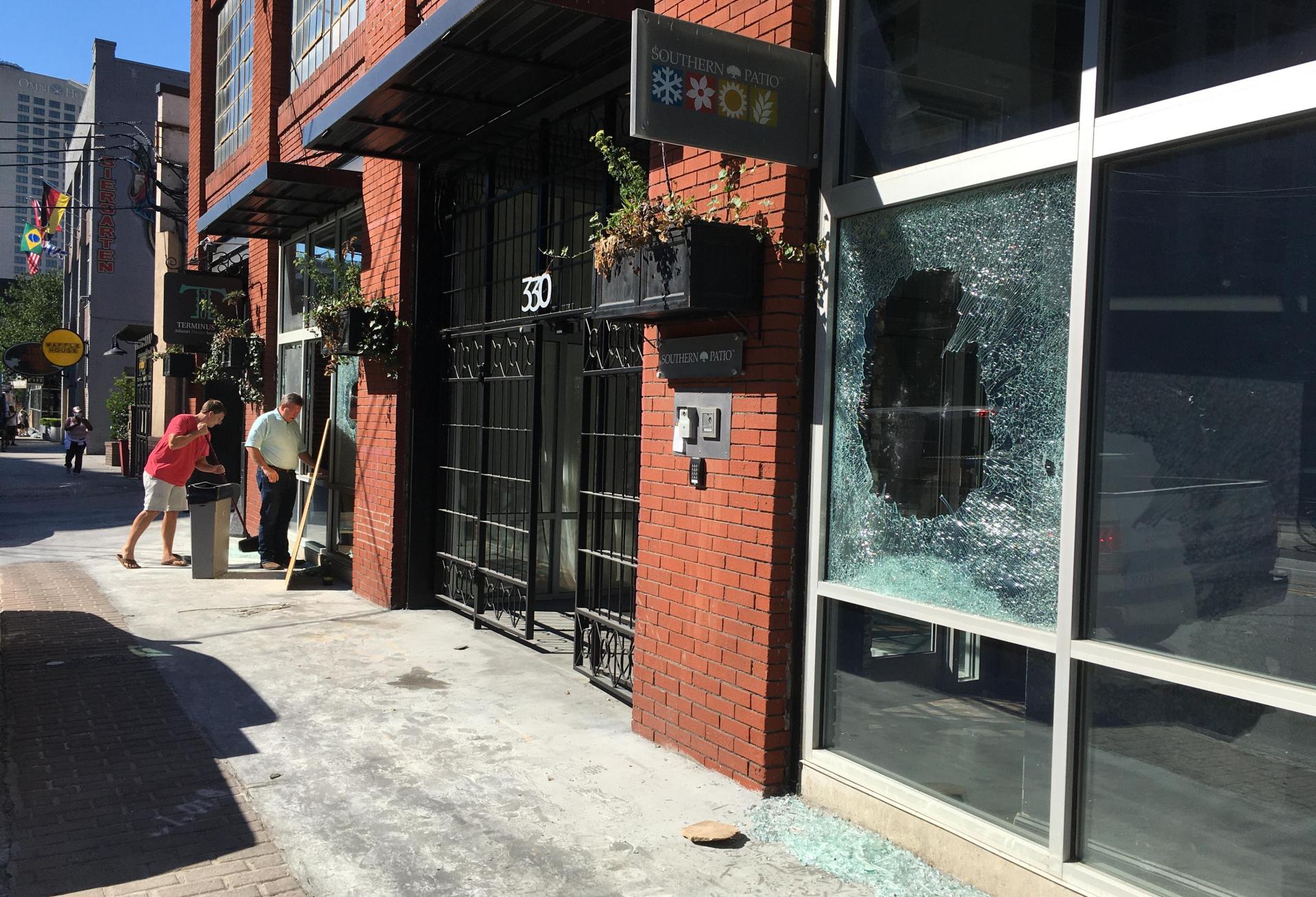 Many storefronts in Downtown Atlanta were badly damaged Friday, May 29, as violent protests consumed the city.