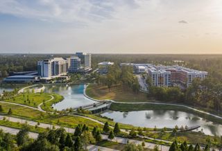 An aerial view of City Place Park in Springwoods Village, which has been renamed to City Place.