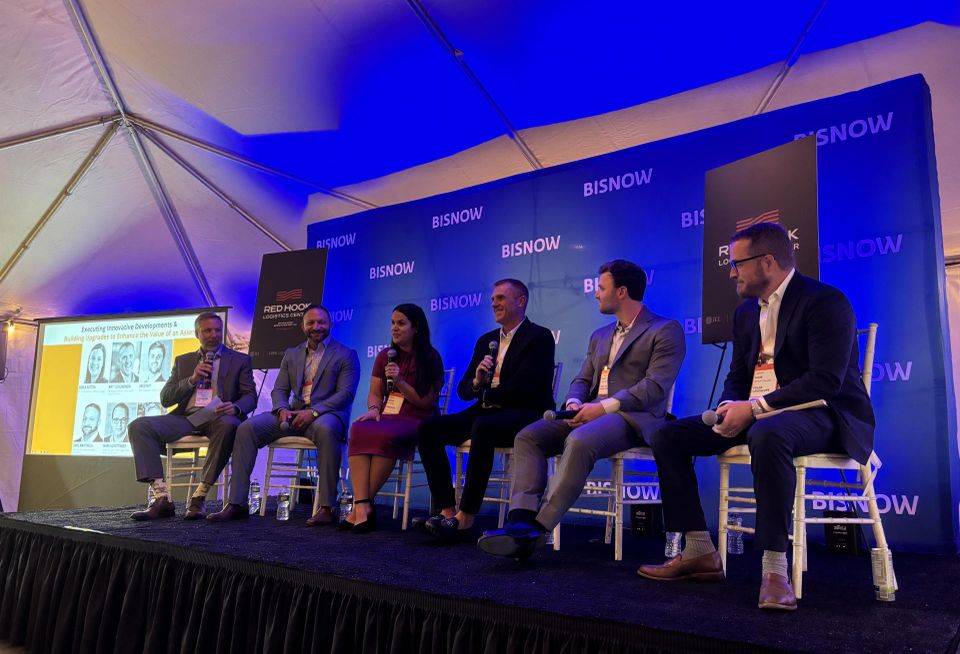 Verdantas' John Bracken, SourceBlue's Louis Martinelli, Prologis' Sheila Sutton, Greek Real Estate Partners' Matt Schlindwein, Solar Landscape's Mark Schottinger