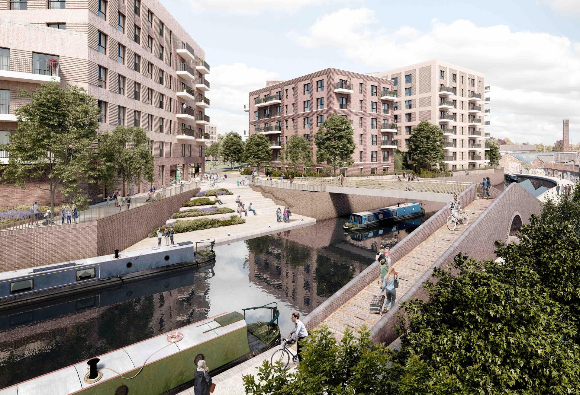Plans to build more than 750 new homes on a derelict site on Birmingham’s Main Line Canal have been submitted to Birmingham City Council. 

Joint venture partners Galliard Homes and Apsley House Capital are proposing a residential-led, mixed-use scheme of 756 new homes and more than 10,000 sq ft of commercial space at the Soho Loop site.
