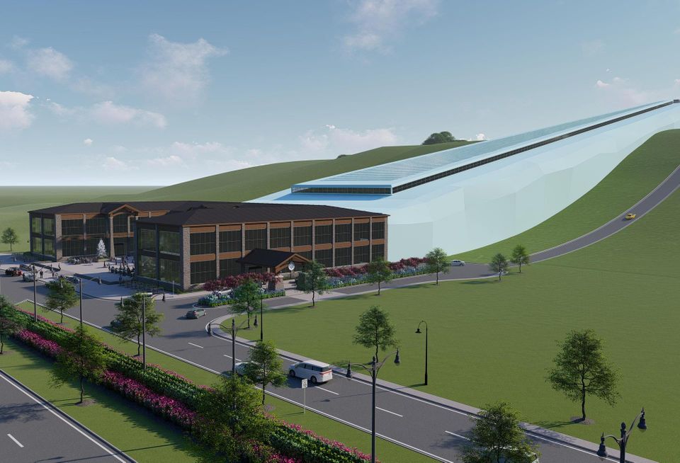 rendering of an indoor ski resort