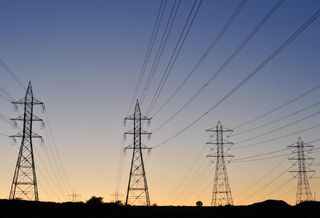 Power lines in California
