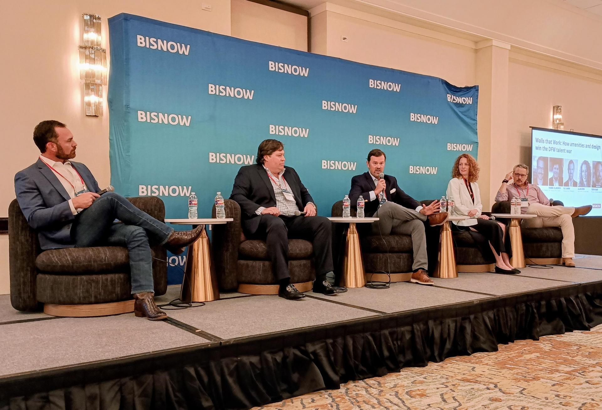 Panelists at Bisnow's Future of DFW Office event. 