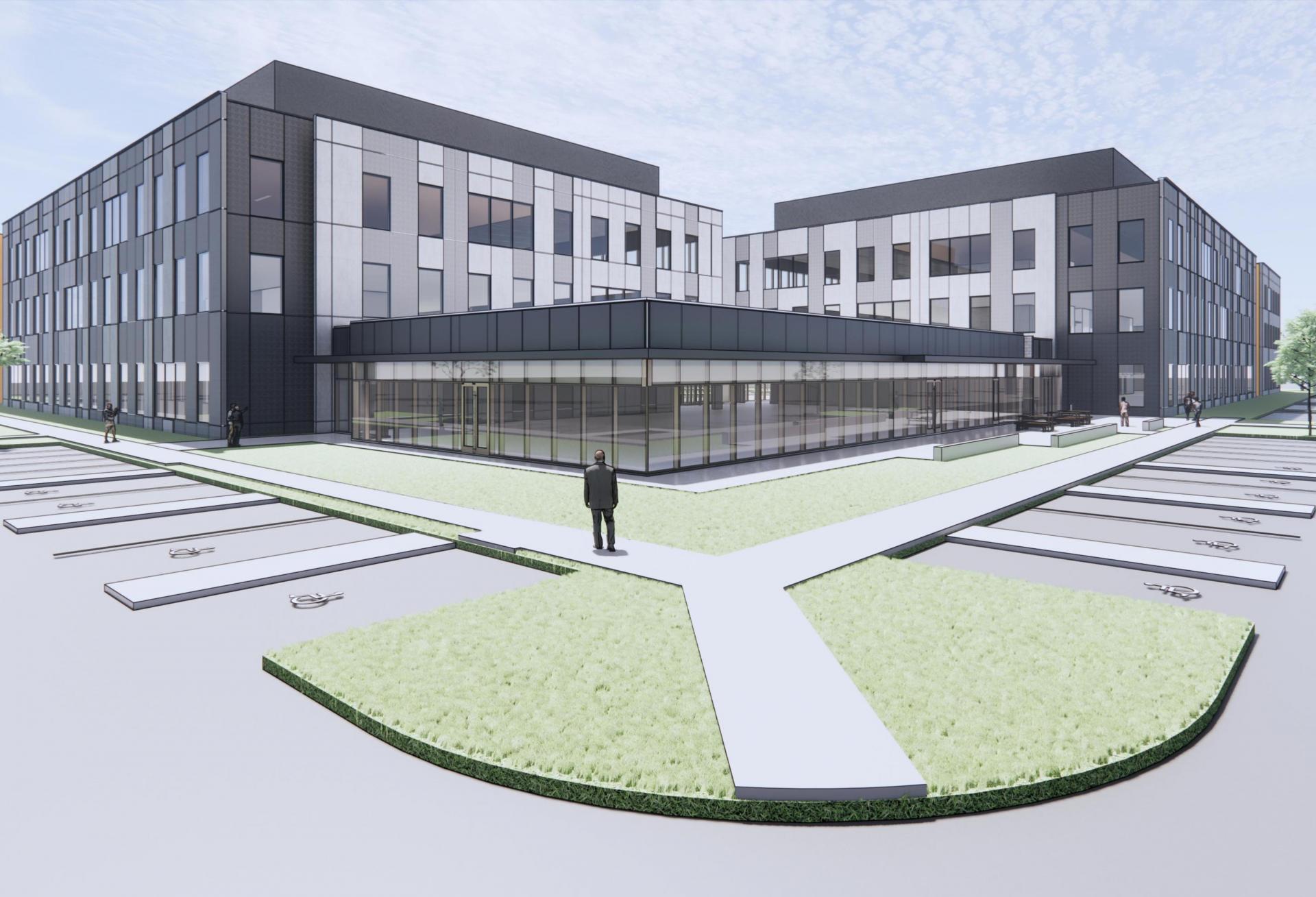 Rendering of proposed life sciences facility in Frederick, Maryland
