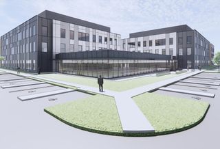 Rendering of proposed life sciences facility in Frederick, Maryland