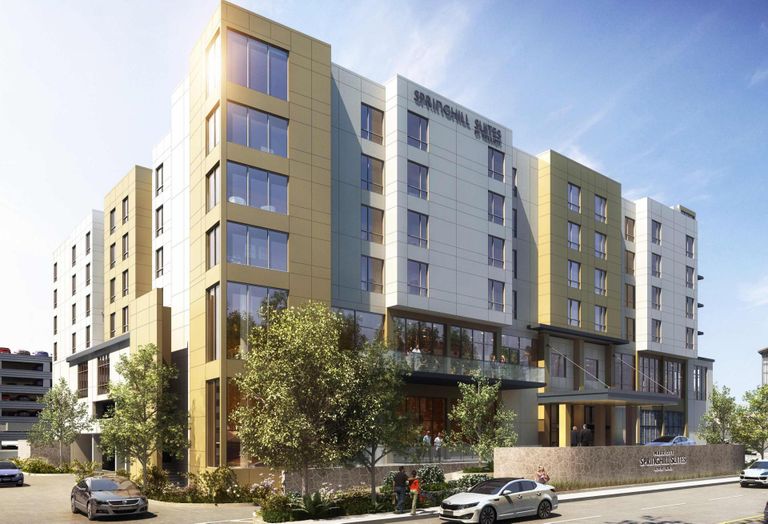 A rendering of Springhill Suites in Boston 