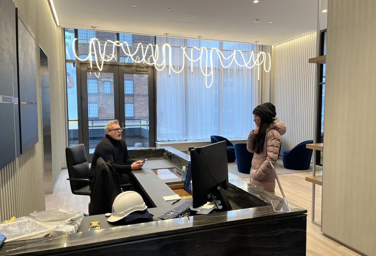 The amenities spaces at 3eleven are fully staffed from 8AM to 10PM.