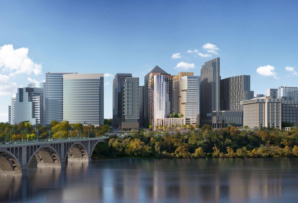 A rendering of the Rosslyn skyline, with Penzance's planned development in the center.