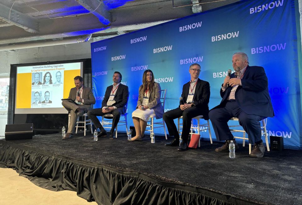 O’Donnell & Naccarato's Rob Franco, DLR Group's Mark Tiscornia, Hospital for Special Surgery's Melissa Kiefer, Page's David Quenemoen, Northwell Health's Jonathan Cogswell