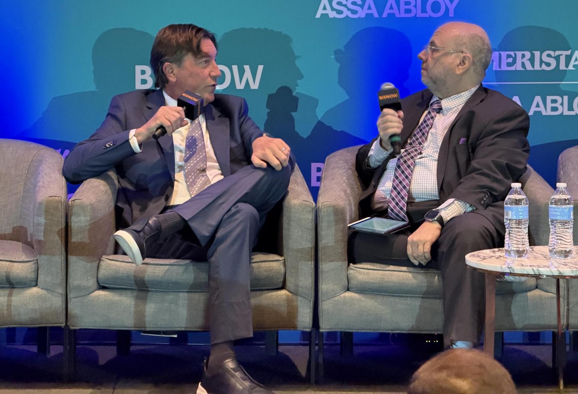 Compass Datacenters CEO Chris Crosby and Loudoun County Economic Development's Buddy Rizer speaking May 13 at DICE National. 