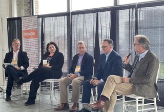 Outshine Properties' Bill Hunter, New York Economic Development Corporation's Susan Rosenthal, Hunter Roberts Construction Group's Brian Aronne, Nan Fung Life Sciences' Matt Powers and SGA's Brooks Slocum 