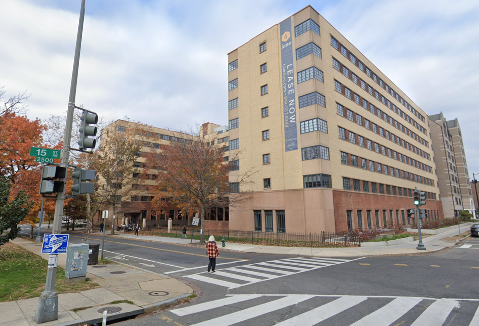 The âme at Meridian Hill, a former Howard University residence hall converted to apartments by Jair Lynch Real Estate Partners
