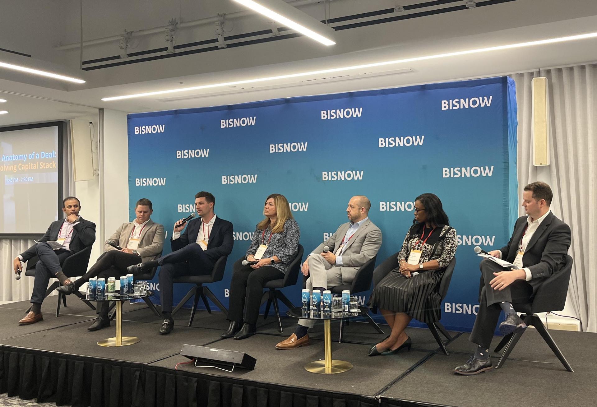 Goldman Sachs' Siddharth Shrivastava, Petros PACE Finance's Andy Meyer, RIPCO's James Murad, PGIM's Melissa Farrell, Greystone Capital Advisors' Drew Fletcher, Brookfield's Nailah Flake, Windels Marx Lane & Mittendorf's Jack Conboy