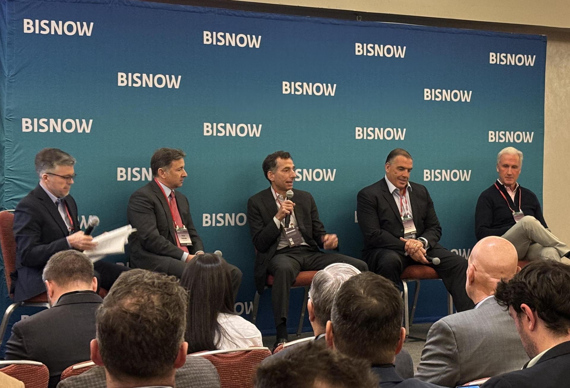Goulston & Storrs' Jason Dunn, RMR Group's Adam Portnoy, National Development's Brian Kavoogian, Lupoli Cos.' Sal Lupoli and Newmark's Robert Griffin Jr.