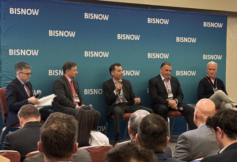 Goulston & Storrs' Jason Dunn, RMR Group's Adam Portnoy, National Development's Brian Kavoogian, Lupoli Cos.' Sal Lupoli and Newmark's Robert Griffin Jr.