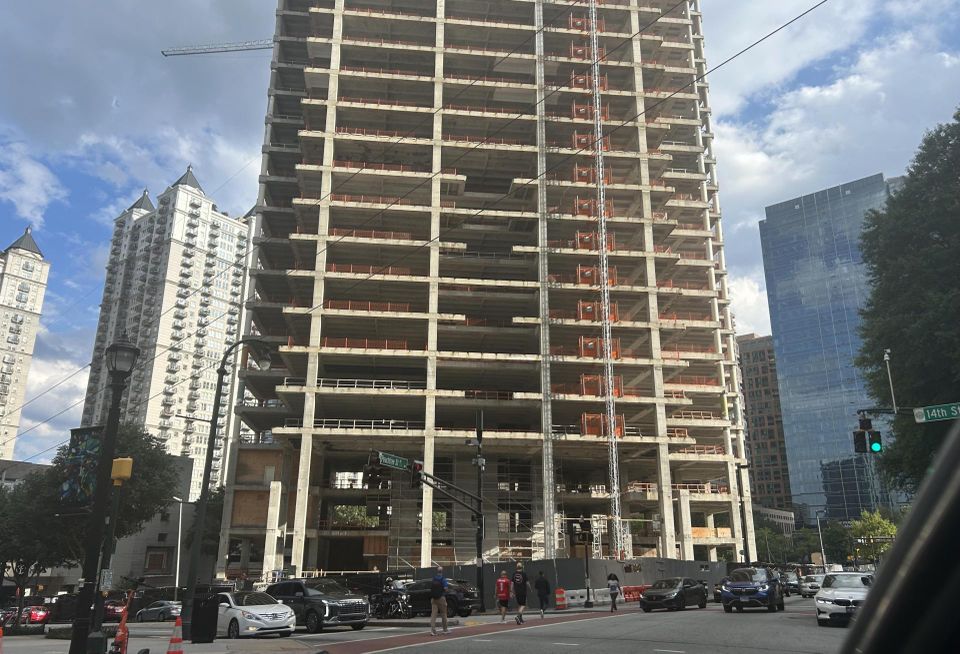 Dewberry's Campanile building has been hollowed out for years, although he says he's advancing work on the tower's interior.
