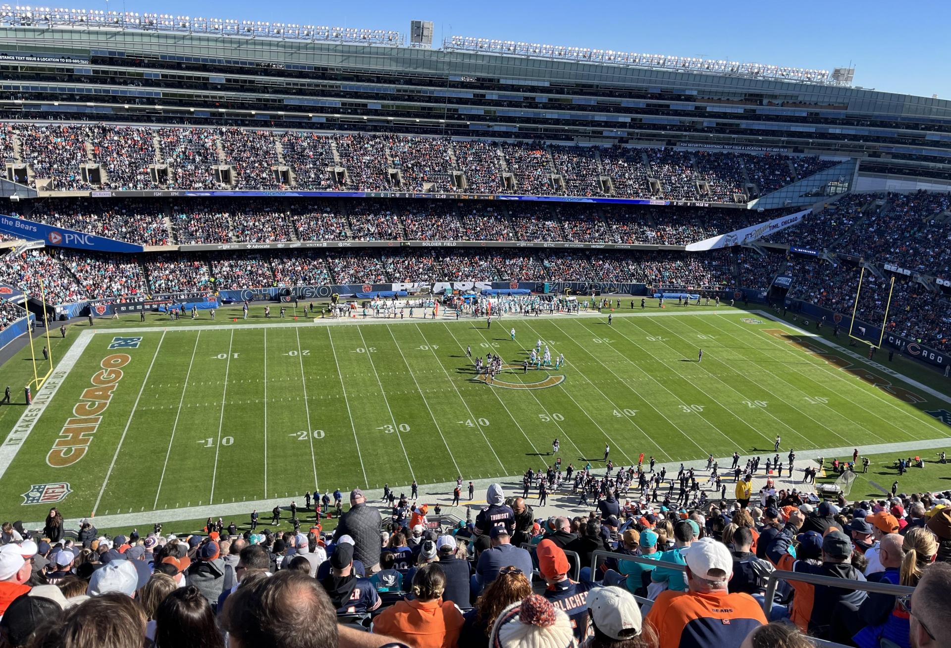 Chicago Bears versus Miami Dolphins game at Soldier Field.