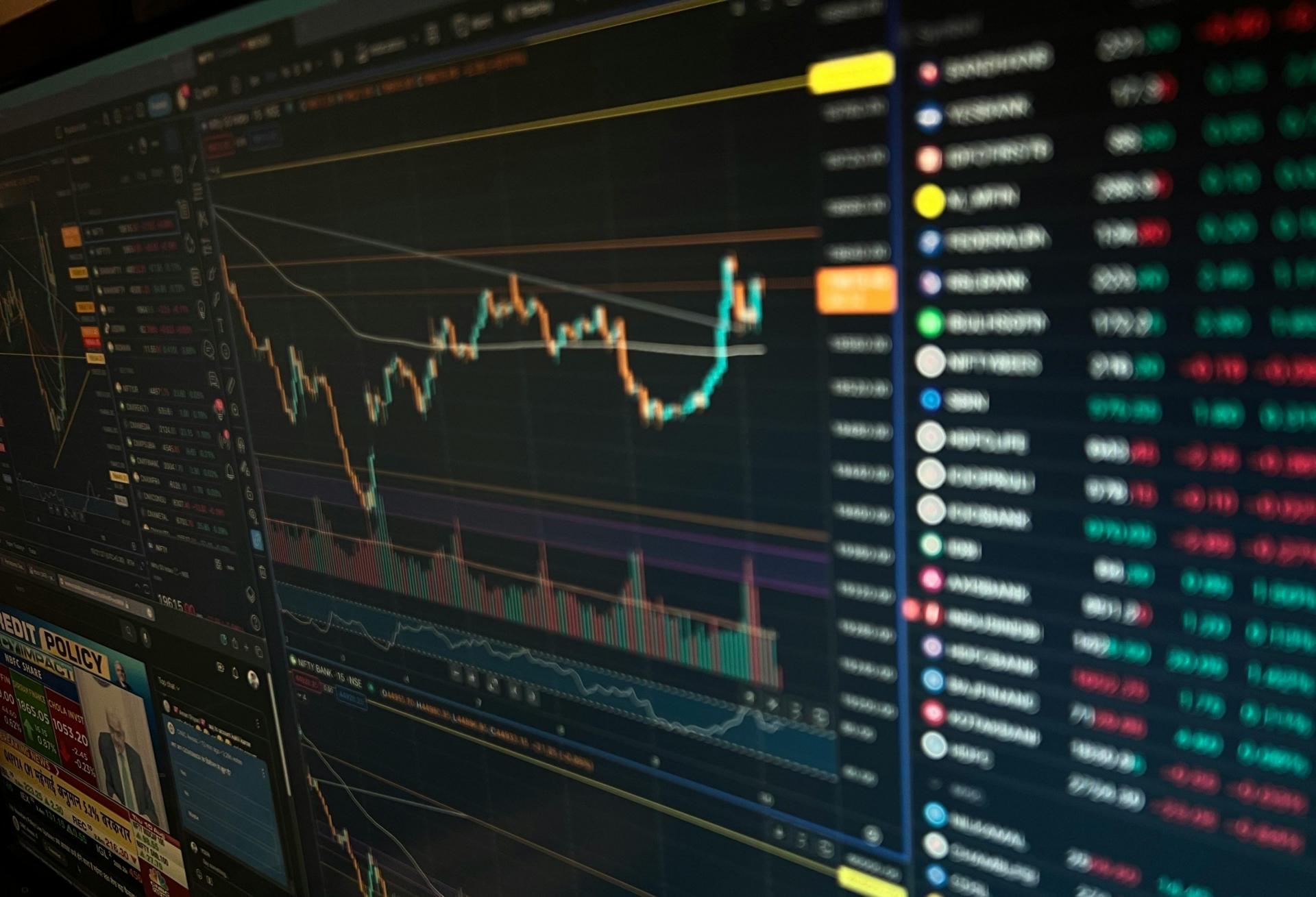 Stock ticker Screen stock chart candlestick 