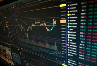 Stock ticker Screen stock chart candlestick 