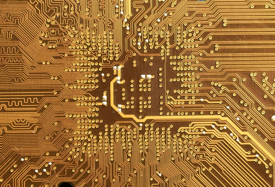 Circuit board gold AI artificial intelligence