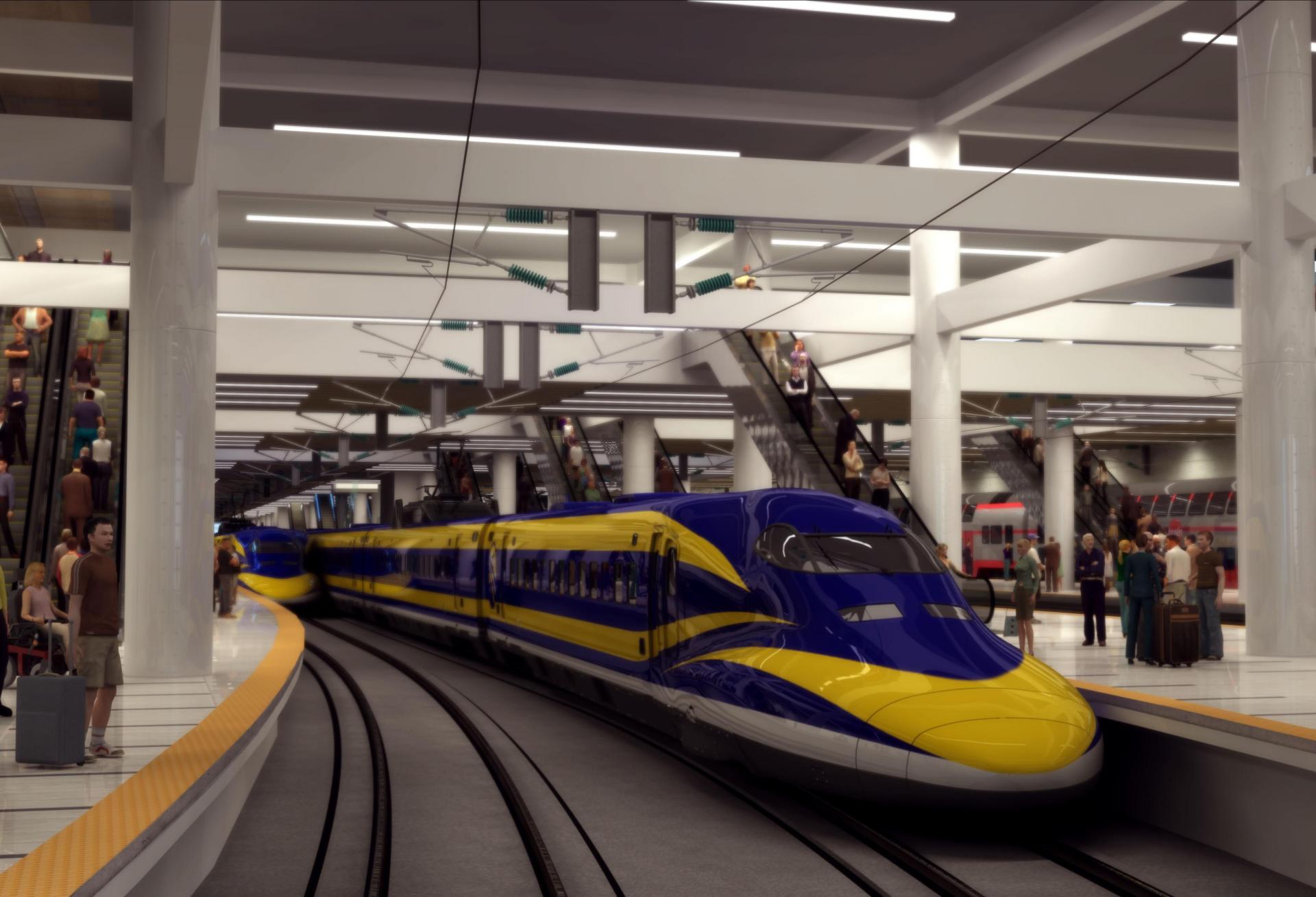 Rendering of California's bullet train