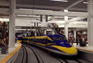 Rendering of California's bullet train