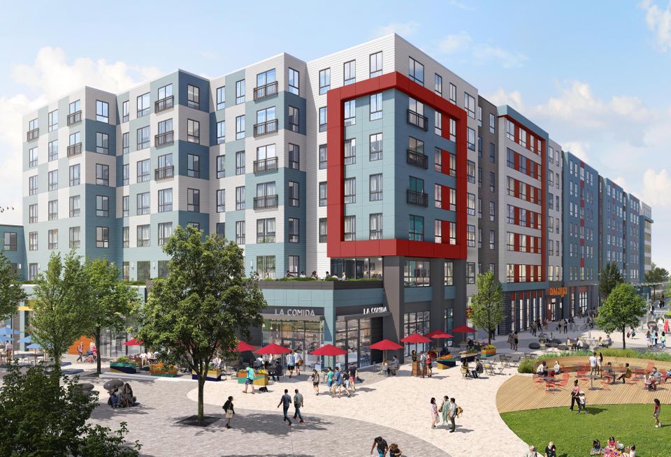 A rendering of the Amaya building