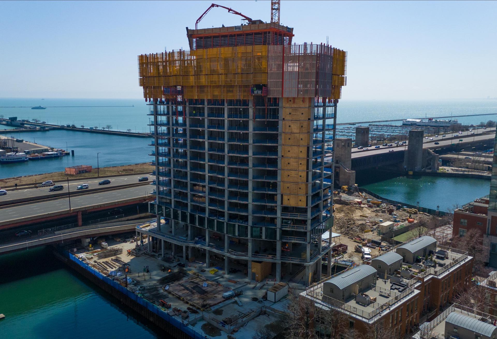 Related Midwest Starts Glass Curtain Wall Installation At Former Spire Site: The Chicago Deal Sheet