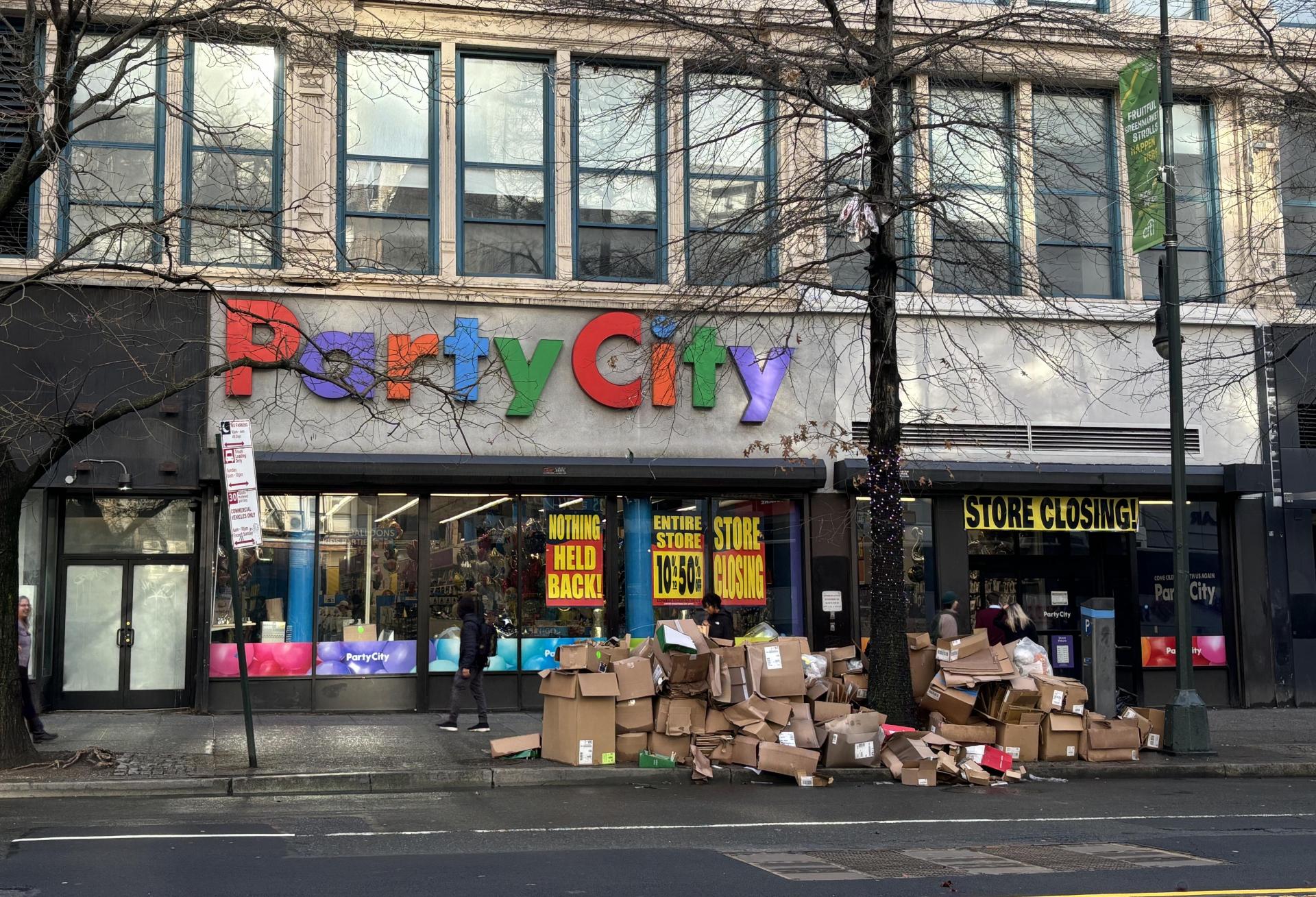 A closing Party City store in New York City