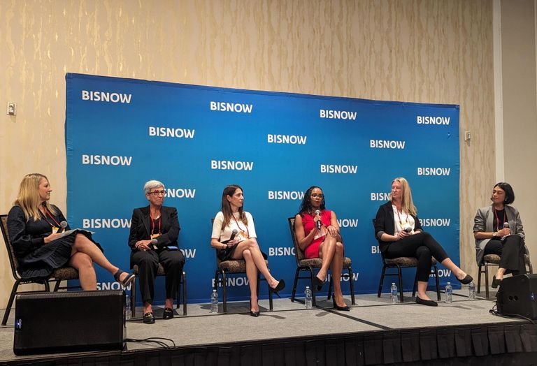 Brownstein's Amy Steinfeld, Dignity Moves' Marge Cafarelli, Clifton Larson Allen's Olga Zarney, Shapell Properties' Janae Hilliard, The Michael Organization's Abbie Hawkins and SoLa Impact's Ekta Naik. 