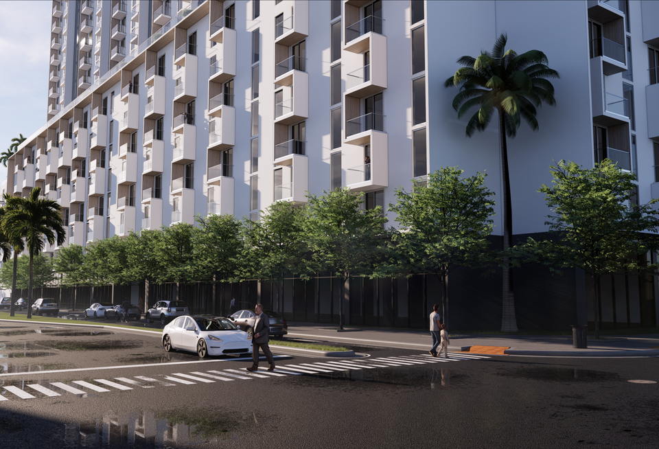 The Helios is slated to be a 20-story, 378-unit apartment complex with retail on the ground floor and a 485-space parking garage.